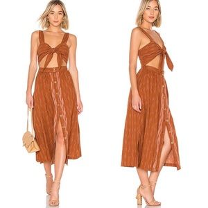 Free People Dress Caldasi Bronze Midi Dress Size Small